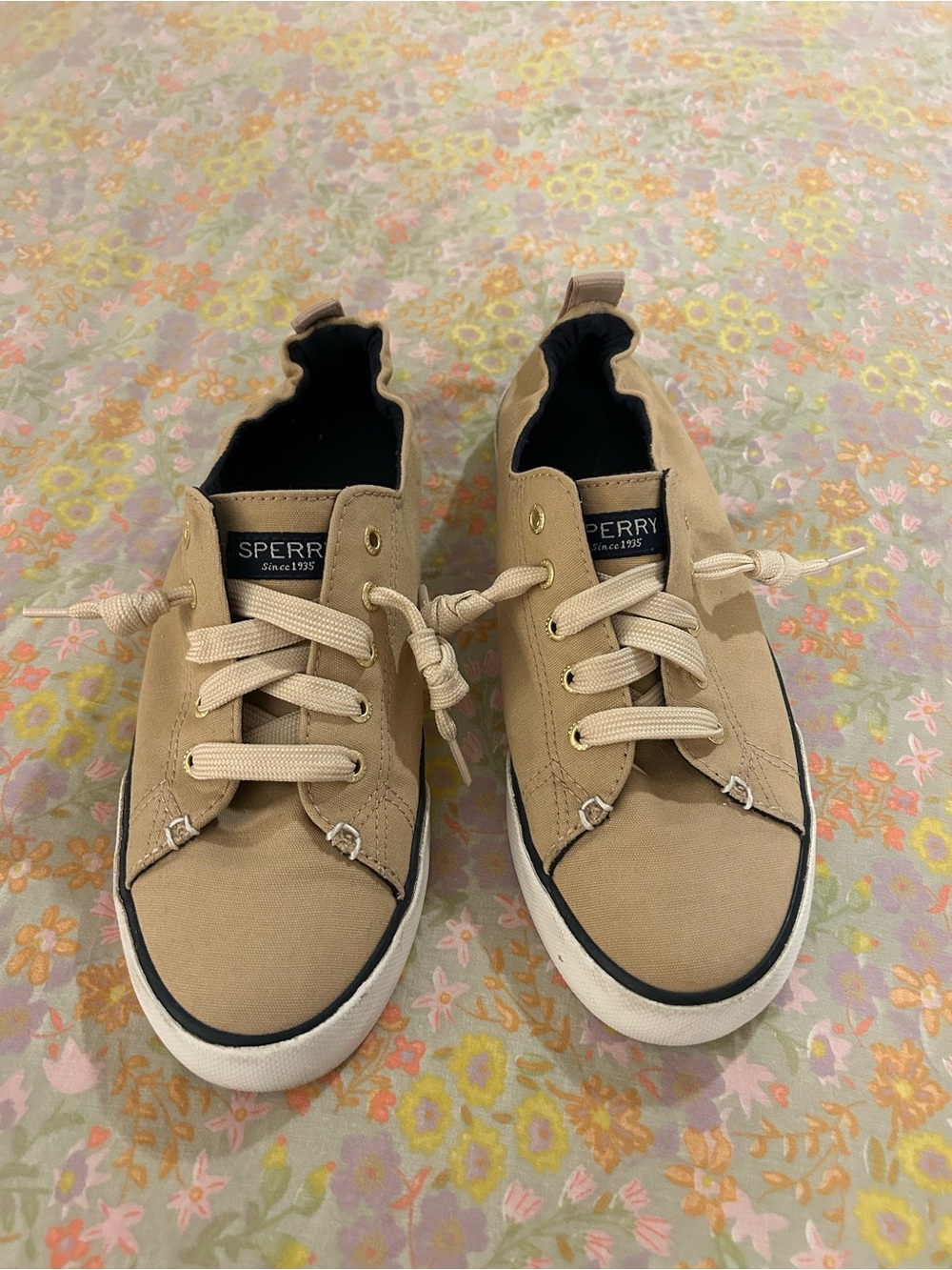 Sperry Women’s Tan Canvas Boat Sneakers
